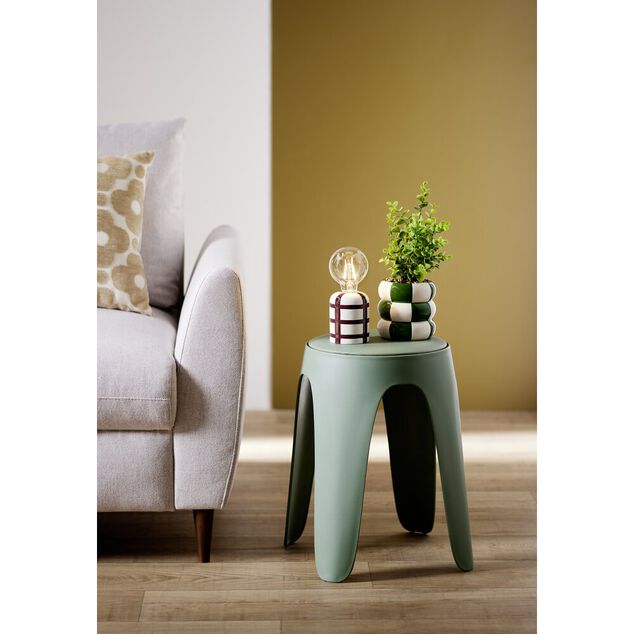 Lampe &agrave; poser ampoule LED base c&eacute;ramique quadrill&eacute;e (2 mod&egrave;les)