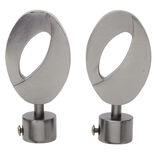 Embout tringle &agrave; rideau &Oslash;20mm ovale ajour&eacute; aluminium poudre canon x2