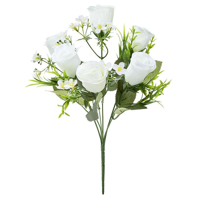 Piquet de roses - Fleur artificielle blanc