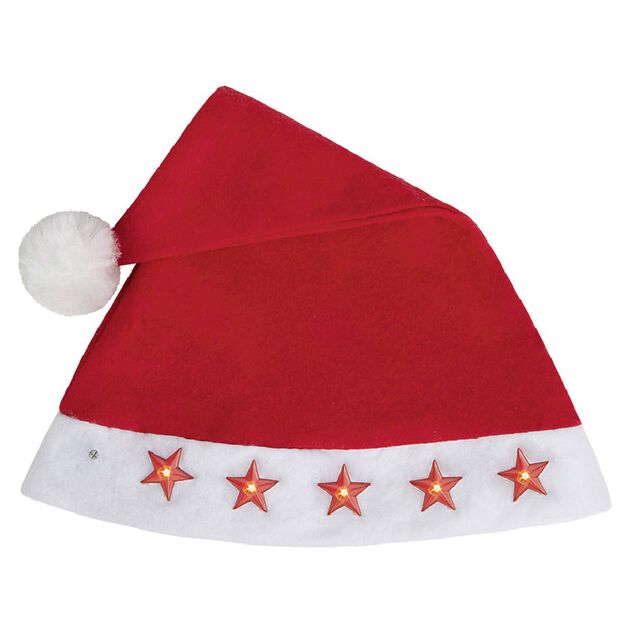 Bonnet de No&euml;l lumineux motifs &eacute;toiles