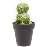 Cactus artificiel double boule vert et jaune Ø7,5xH15cm