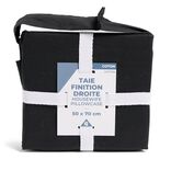 Taie d'oreiller 50x70cm 100% coton finition droite noir
