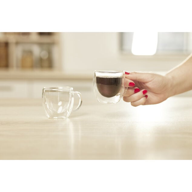 Lot de 2 tasses double paroi 80ml