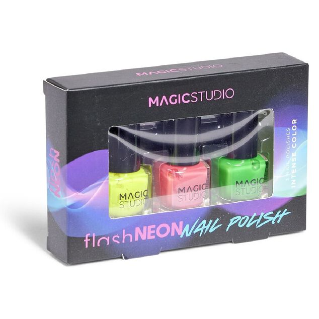 Lot de 3 vernis flash n&eacute;on Magic Studio