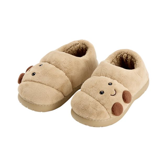 Chaussons croissant polyester marron T36 &agrave; 41