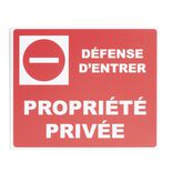Plaque signal&eacute;tique "Propri&eacute;t&eacute; priv&eacute;e" - 24x20 cm