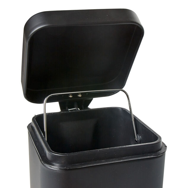 Poubelle salle de bain carr&eacute; noir 3 L