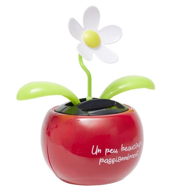 Figurine solaire dansante fleur pot color&eacute; H10cm (3 mod&egrave;les)
