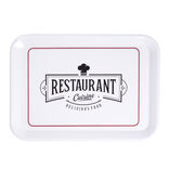Plateau rectangulaire brasserie "restaurant cuisine" blanc 27x38cm