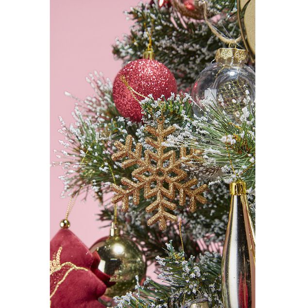 Suspension de No&euml;l Flocon de neige noir ou dor&eacute;