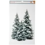 D&eacute;coration fen&ecirc;tre No&euml;l &eacute;lectrostatique sapin enneig&eacute;