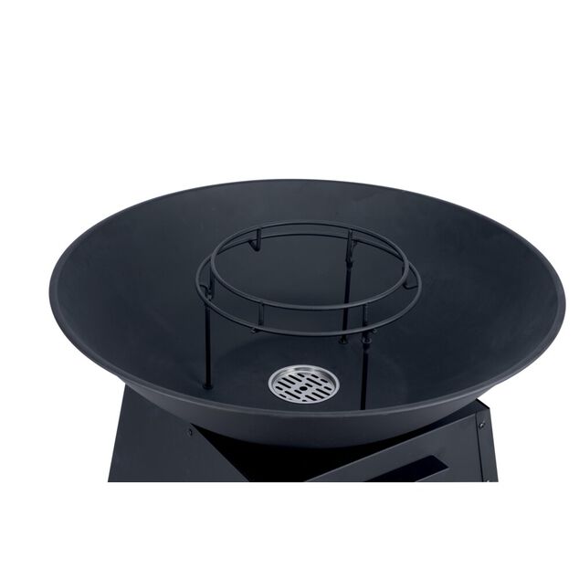 Brasero en acier inox noir M&eacute;rida &Oslash;80xH96cm