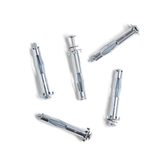 Lot de 5 chevilles m&eacute;tal avec vis &Oslash;8x46mm charge 30kg