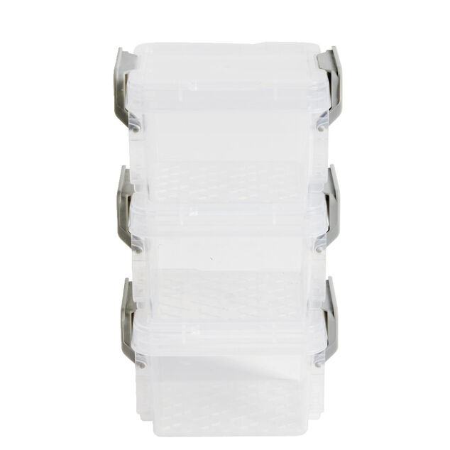 Lot de 8 boîtes de rangement 3 tailles plastique transparent - 2 modèles