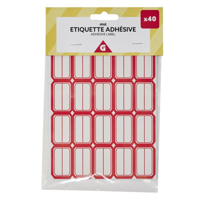 &Eacute;tiquette adh&eacute;sive en papier x40
