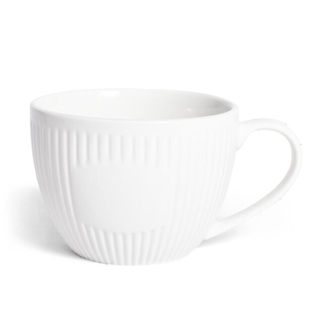 Tasse porcelaine 42cl strie emboss&eacute;e blanche