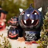 Citrouille t&ecirc;te de chat led couleur changeante d&eacute;coration Halloween