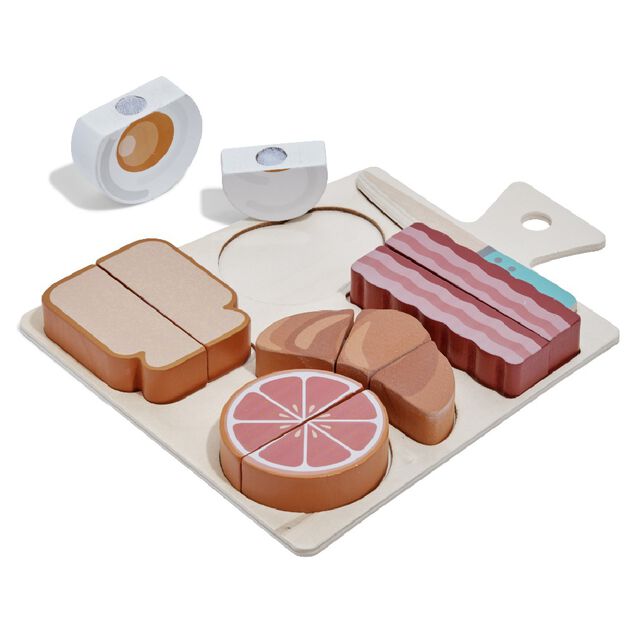 Aliment &agrave; d&eacute;couper avec planche bois 7 pi&egrave;ces