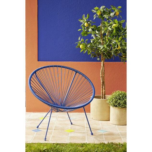 Fauteuil de jardin Urban filaire bleu 85xP72xH83cm