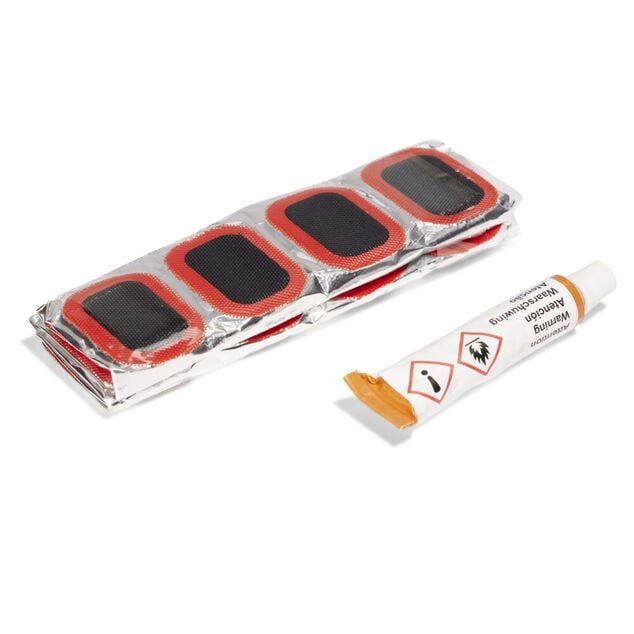 Kit de r&eacute;paration pour pneu v&eacute;lo avec 1 colle et 48 rustines