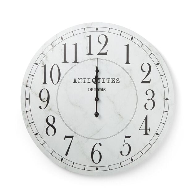 Horloge ronde en bois blanc &Oslash;60cm