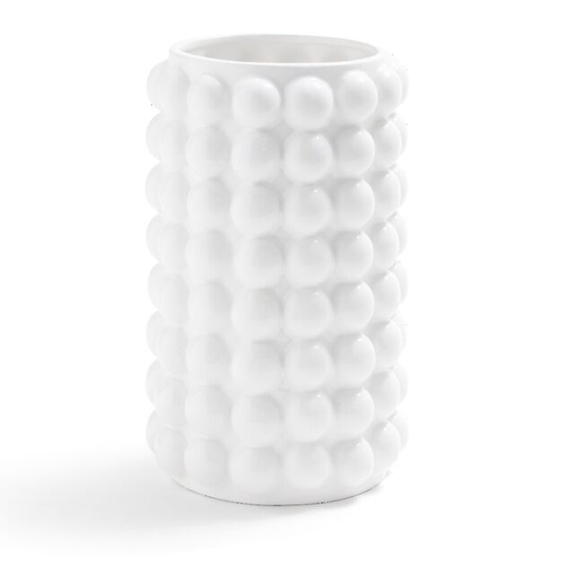 Vase c&eacute;ramique bubble blanc &Oslash;13xH21cm