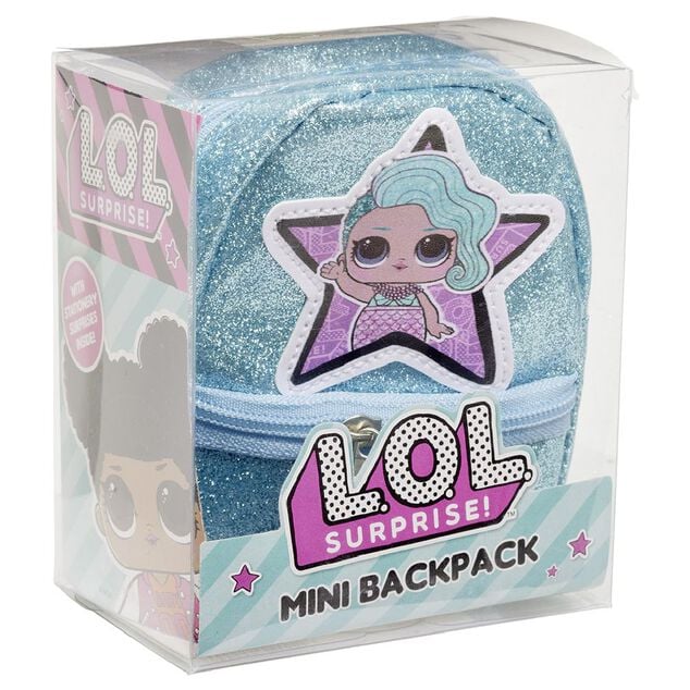 Porte clé sac à dos LOL avec accessoires papeterie L6xH10cm