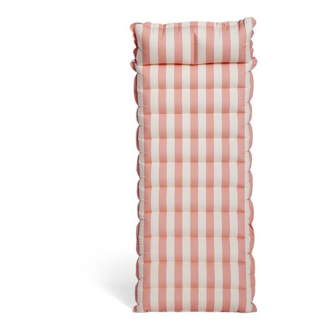 Matelas gonflable toucher doux effet peau de p&ecirc;che bleu ou rose 168x66xH17cm