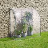 Serre murale PVC transparent et m&eacute;tal  100x200xH215cm