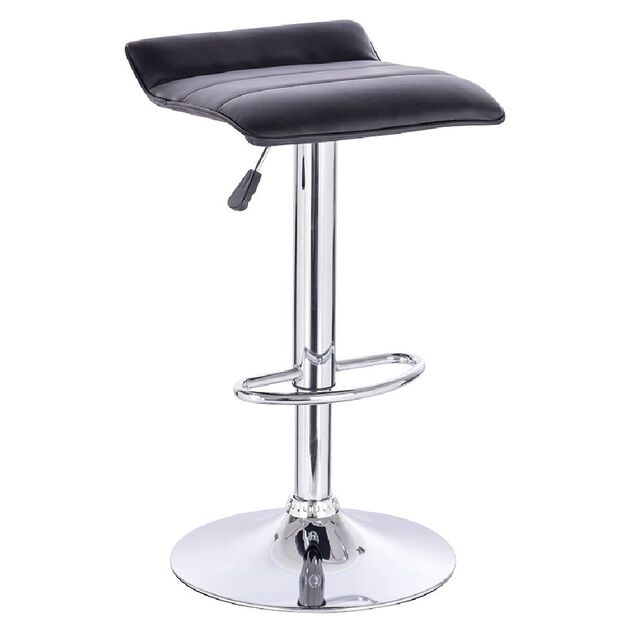 Tabouret de bar Majestik rotatif Noir H63à83.5cm