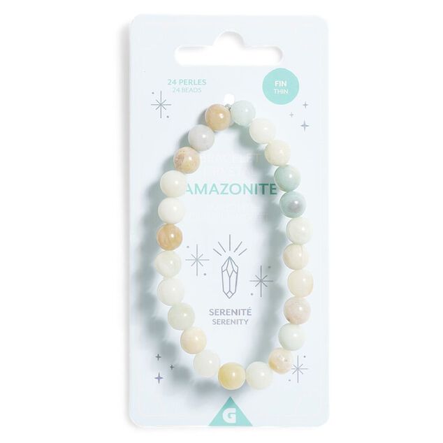 Bracelet crystal fin 24 perles amazonite vert - S&eacute;r&eacute;nit&eacute;