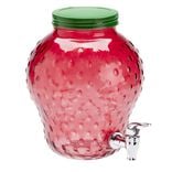 Distributeur de boisson en verre 3,7L forme fraise rouge 22x20xH24cm