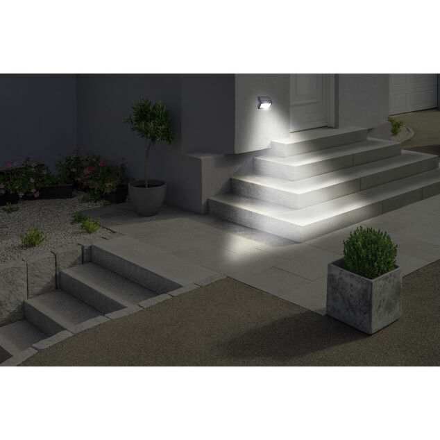 Projecteur mural détecteur mouvement solaire 24LED 120lm 11x11xH6cm