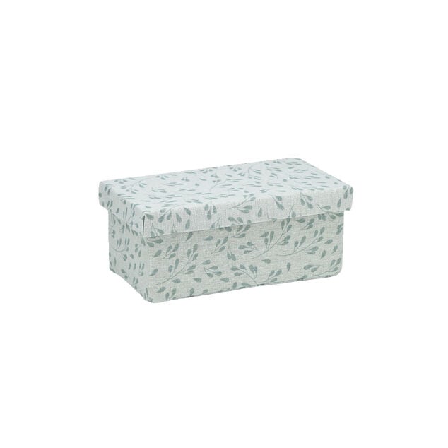 Bo&icirc;te de rangement en carton et coton 24,5x13xH10cm mod&egrave;le 2 - Taille S
