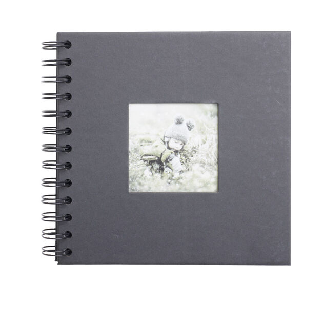 Album photo spirale 17,5x17,5xH2,5cm - 2 modèles noir ou rose