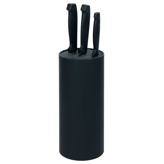 Porte couteaux plastique noir &Oslash;11xH22,5cm