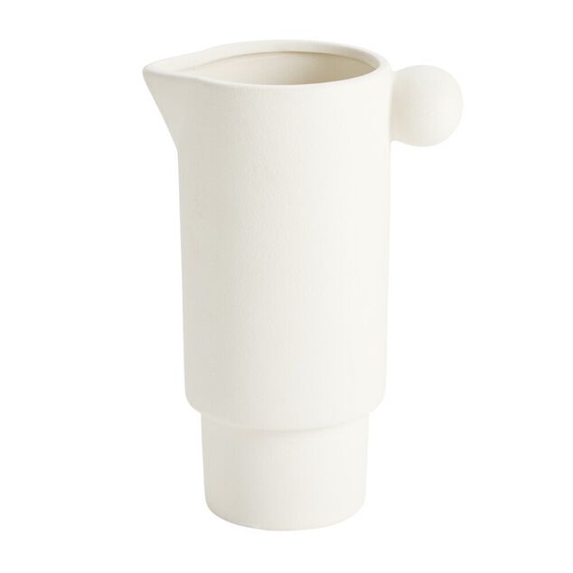 Vase c&eacute;ramique mate fa&ccedil;on pichet avec anse boule &Oslash;9,5xH21,5cm (2 mod&egrave;les)