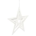 Étoile encastrée à suspendre blanc iridescent H43,5cm