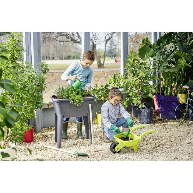 Potager sur pied effet serre Gary plastique gris 59x39xH86,5cm