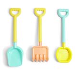 Set jeu de plage pelle, r&acirc;teau et tamis plastique