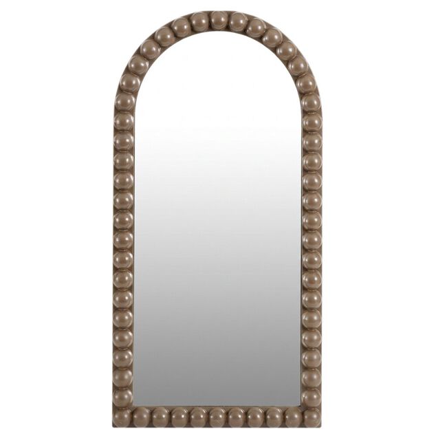 Miroir arche bord boule plastique gris 41x80cm