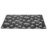 Tapis repose gamelle animaux motif palmier plastique 32x43cm