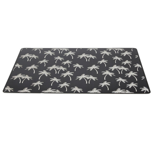 Tapis repose gamelle animaux motif palmier plastique 32x43cm