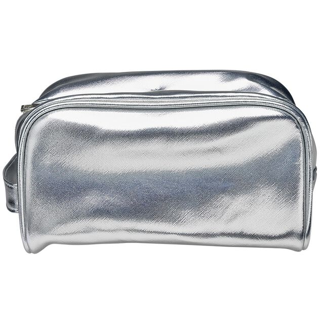 Trousse de toilette simili 20x13xH8cm (2 mod&egrave;les rose ou argent&eacute;e)