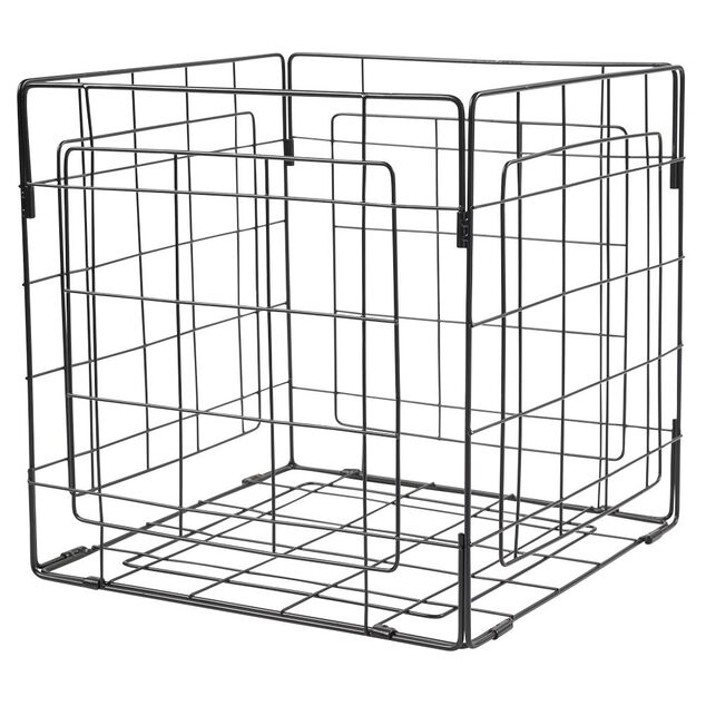 Panière Box Cube 31x31x31cm métal noir