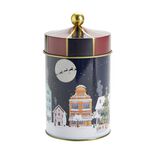 Boîte à biscuits forme carrousel étain motif Noël Ø10xH18cm (2 modèles)