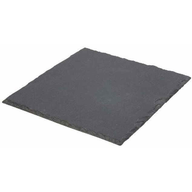 Assiette &agrave; dessert ardoise carr&eacute;e 20x20cm