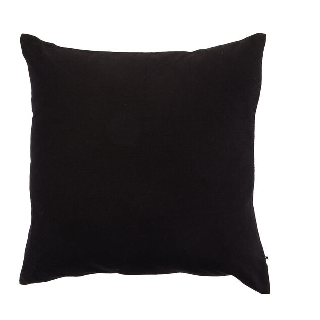 Housse de coussin carr&eacute; unie noir