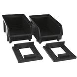 Bac &agrave; bec en plastique gris x2