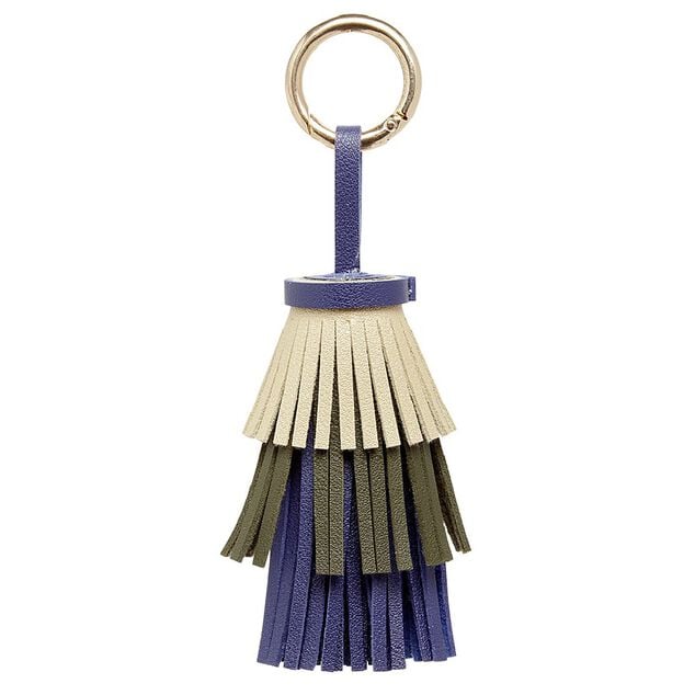 Porte-cl&eacute; pompon tricorole
